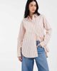 Vero Moda Vero Moda oversized cotton oxford shirt in light pink double striped print - 1