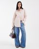 Vero Moda Vero Moda oversized cotton oxford shirt in light pink double striped print - 2