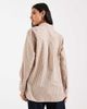 Vero Moda Vero Moda oversized cotton oxford shirt in neutral mini plaid print - 2