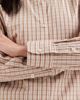 Vero Moda Vero Moda oversized cotton oxford shirt in neutral mini plaid print - 4