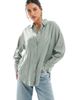Vero Moda Vero Moda oversized shirt in green and white stripe - 1