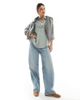 Vero Moda Vero Moda oversized shirt in green and white stripe - 2