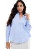 Vero Moda Vero Moda oversized shirt in light blue and white stripe - 1