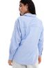 Vero Moda Vero Moda oversized shirt in light blue and white stripe - 4