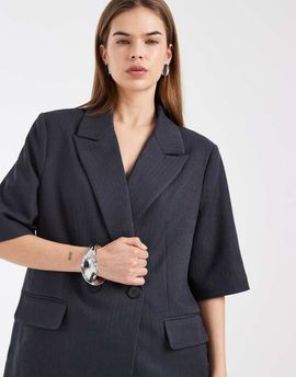 Vero Moda Vero Moda oversized short sleeve blazer in dark heather gray - part of a set