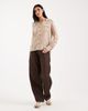 Vero Moda Vero Moda pocket front shirt in tan and cream stripes-White - 2