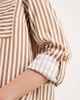 Vero Moda Vero Moda pocket front shirt in tan and cream stripes-White - 4