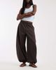Vero Moda Vero Moda poplin wide balloon pants in chocolate-Brown - 1