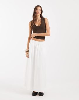 Vero Moda Vero Moda pull-on full midi skirt in white