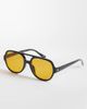 Vero Moda Vero Moda retro aviator style sunglasses with orange lens in black - 1