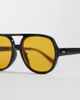 Vero Moda Vero Moda retro aviator style sunglasses with orange lens in black - 2