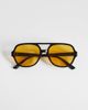 Vero Moda Vero Moda retro aviator style sunglasses with orange lens in black - 3