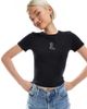 Vero Moda Vero Moda rhinestone western boot graphic baby tee in black - 1