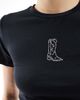 Vero Moda Vero Moda rhinestone western boot graphic baby tee in black - 3