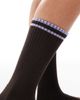 Vero Moda Vero Moda ribbed athletic socks in chocolate brown with lavender stripes - 2