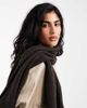 Vero Moda Vero Moda ribbed scarf in chocolate melange-Brown - 2