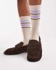 Vero Moda Vero Moda ribbed sports socks in oatmeal with lavender and brown stripe-Neutral - 3