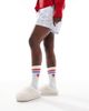 Vero Moda Vero Moda ribbed sports socks in white with heart and stripe detail - 3