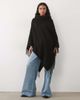 Vero Moda Vero Moda roll neck knitted poncho with fringing detail in black - 1