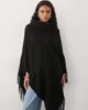 Vero Moda Vero Moda roll neck knitted poncho with fringing detail in black - 3