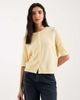 Vero Moda Vero Moda round neck knit short sleeve cardigan in golden yellow - 1