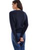 Vero Moda Vero Moda round neck knit sweater in navy melange - 3