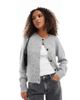 Vero Moda Vero Moda round neck knitted cardigan in light gray melange - 1