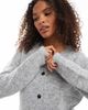 Vero Moda Vero Moda round neck knitted cardigan in light gray melange - 4