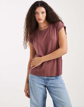 Vero Moda Vero Moda round neck T-shirt in rose brown-pink