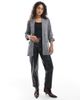 Vero Moda Vero Moda ruched sleeve blazer in salt and pepper melange-Black - 1