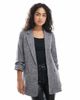 Vero Moda Vero Moda ruched sleeve blazer in salt and pepper melange-Black - 2