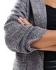Vero Moda Vero Moda ruched sleeve blazer in salt and pepper melange-Black - 4