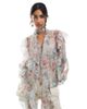 Vero Moda Vero Moda ruffle trim blouson sleeve boho blouse with detached scarf in faded floral print-Multi - 1
