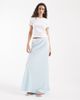Vero Moda Vero Moda satin bias midi skirt in light blue - 3