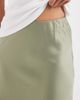 Vero Moda Vero Moda satin bias midi skirt in oil green - 4