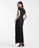 Vero Moda Vero Moda satin drape neck cap sleeve maxi dress in black - 4