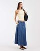 Vero Moda Vero Moda seam detail a-line denim maxi skirt in medium blue - 1