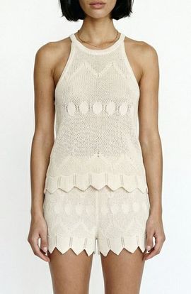 VERO MODA VERO MODA Seashell Sands Pointelle Knit Tank