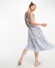 Vero Moda Vero Moda shirred midi dress in blue print - 2