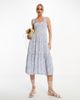 Vero Moda Vero Moda shirred midi dress in blue print - 4