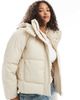 Vero Moda Vero Moda short coated padded jacket in oatmeal-Neutral - 1