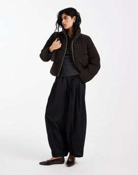 Vero Moda Vero Moda short corduroy puffer jacket in chocolate brown