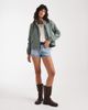 Vero Moda Vero Moda short festival rain coat with hood and drawstring hem in laurel green - 4