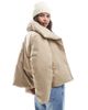 Vero Moda Vero Moda short padded jacket with wide sleeves in beige-Neutral - 4