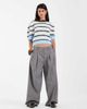Vero Moda Vero Moda short sleeve knit sweater in brown and blue stripes-White - 3