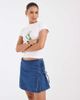 Vero Moda Vero Moda side tie detailing denim mini skirt in medium blue wash - 1
