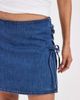 Vero Moda Vero Moda side tie detailing denim mini skirt in medium blue wash - 4