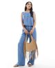 Vero Moda Vero Moda sleeveless tie front top in blue chambray - part of a set - 2