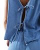 Vero Moda Vero Moda sleeveless tie front top in blue chambray - part of a set - 3