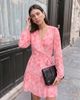 Vero Moda Vero Moda Smilla chiffon long sleeve wrap front mini dress in tonal pink floral print - 2